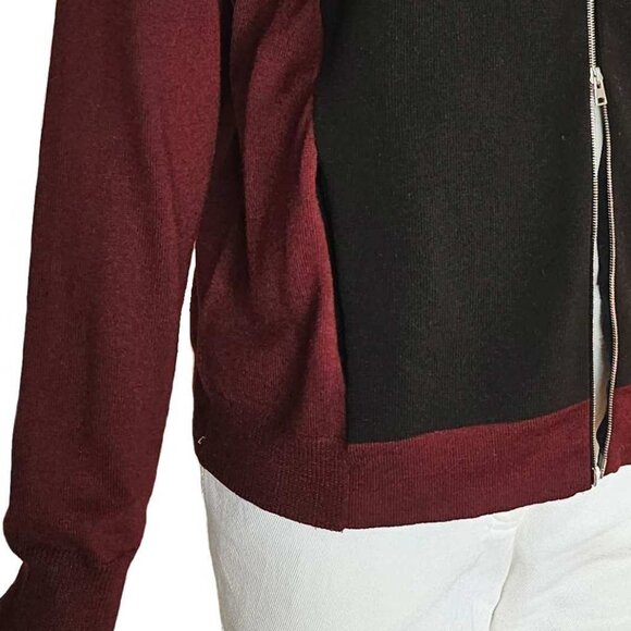 MARNI BURGUNDY/BLACK KNIT BOMBER JACKET (40) - Picture 3 of 9
